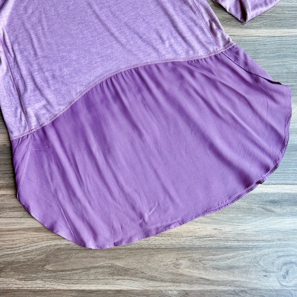 NWT Kori America Cowl Neck Tunic Top Purple Hi-Low Hem Size Small - Picture 9 of 10